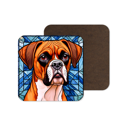 Cute boxer dog puppy stained - boxer,