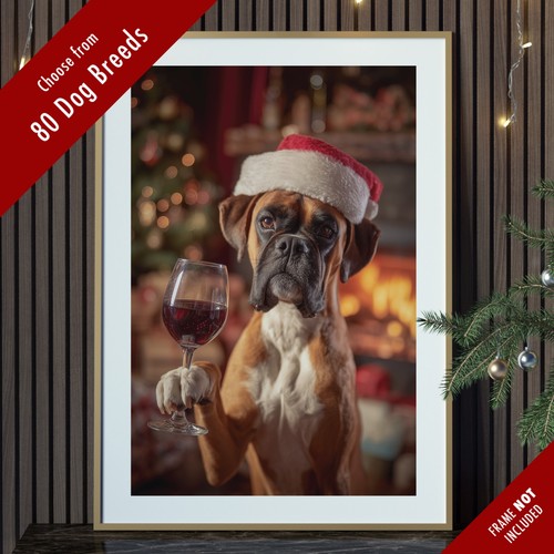 Funny dog christmas - dog, wall