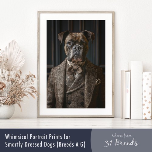 Smartly dressed dog portrait - dressed,