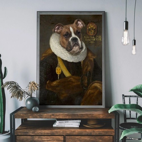 Boxer dog portrait - dog, art