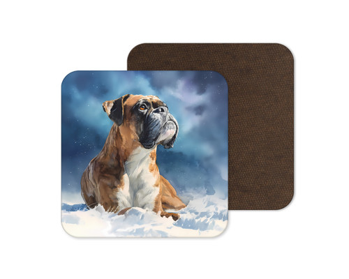 Watercolour boxer dog winter - watercolour,