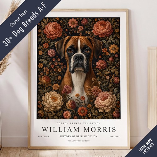 William morris style dog - william,