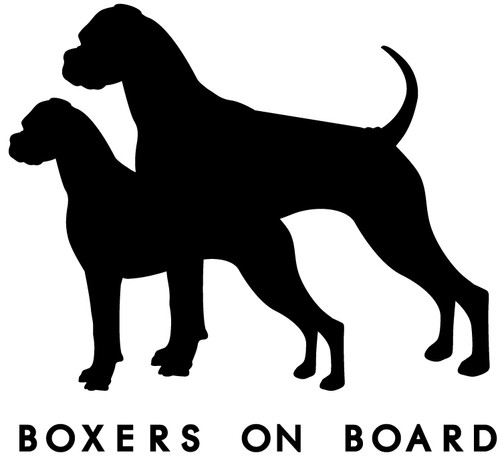Boxer dog board car sticker - board,