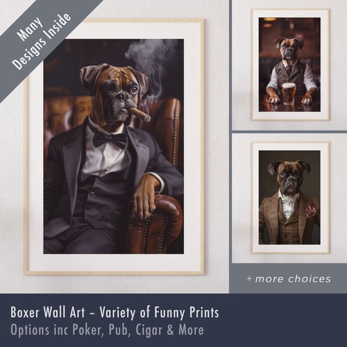 Boxer dog print funny - print, –