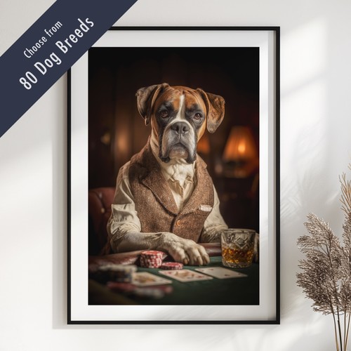 Funny dog playing poker - dog,