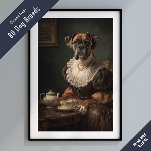 Dressed dog tea party portrait - dressed,