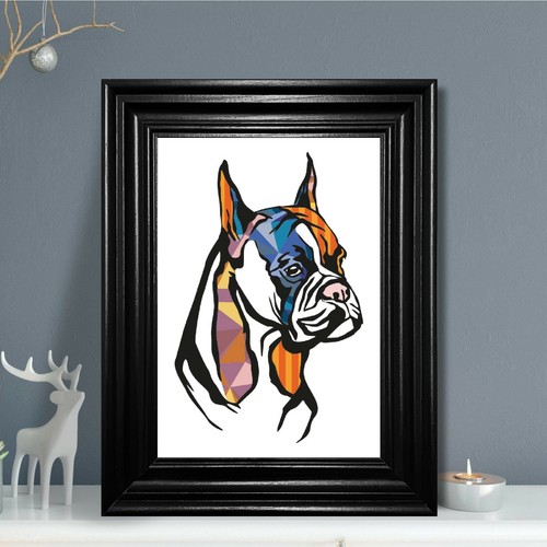 Boxer abstract art print - abstract,