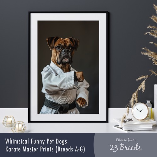 Karate dog print - karate, (breeds