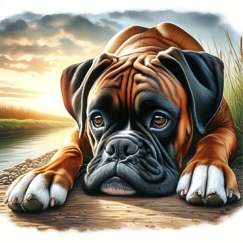 Boxer dog cross - cross, stitch