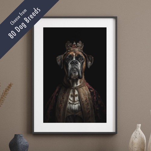 Royal dog portrait print - portrait, –