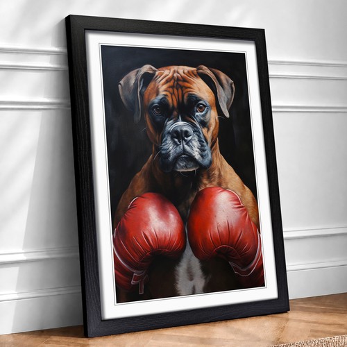 Boxer dog realism framed wall - boxer,