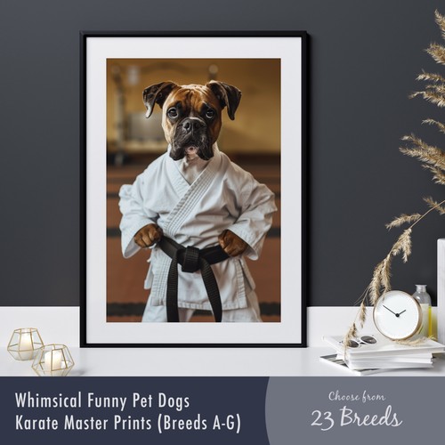 Karate dog print - (breeds, a-g)