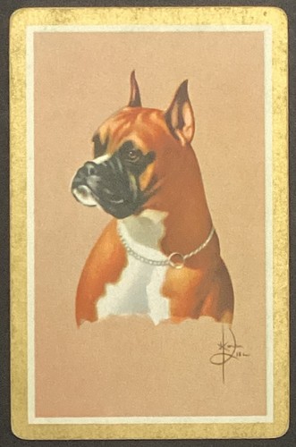 Boxer dog vintage single - dog, swap
